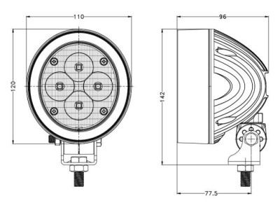 Radna 4 LED lampa, 60W za John Deere
