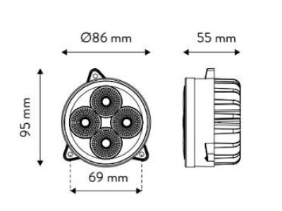 Radna LED lampa, 40 W – John Deere, New Holland, Challenger