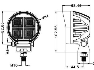 Radna LED lampa , 64 W raspršena, okrugla