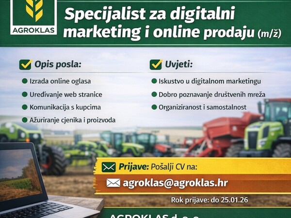 Specijalist za digitalni marketing i online prodaju - Agroklas