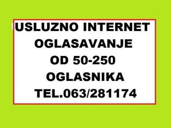Usluzno internet oglasavanje na 50-100-150-200 oglasnika