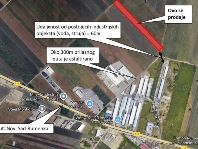 Zemljište pored puta NoviSad-Rumenka, 2 jutra (20 EUR/m2)