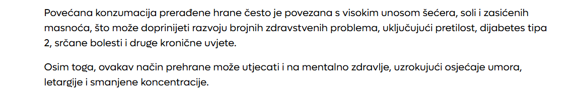 screenshot dijela članka