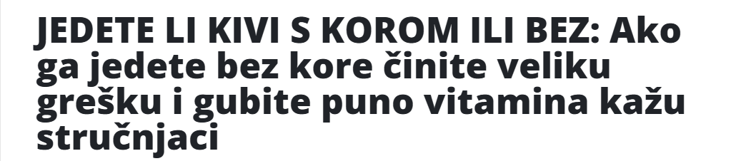 Screenshot naslova sa portala