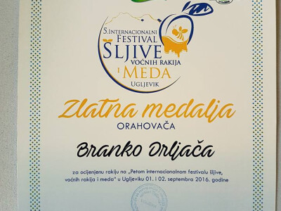 Zlatna medalja za Orahovaču