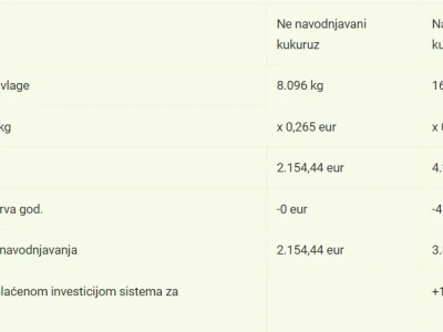 Pokusi navodnjavanja kukuruza Rivulis sistemima "kap po kap"