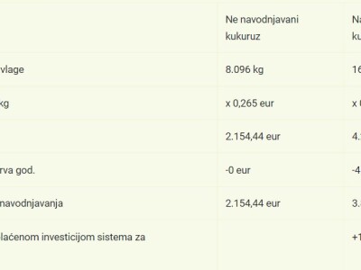 Pokusi navodnjavanja kukuruza Rivulis sistemima "kap po kap"