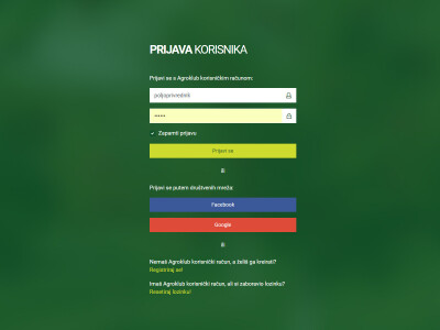 Agroklub 4 Stranica prijave korisnika Agroklub 4 Stranica prijave korisnika