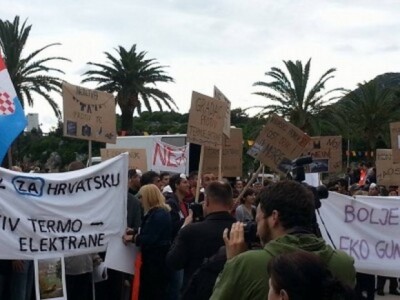 Detalj prosvjeda protiv TE Ploče Detalj prosvjeda protiv TE Ploče