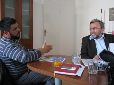 Predsjednik sindikata Aleksandar Tomić desno Predsjednik sindikata Aleksandar Tomić desno