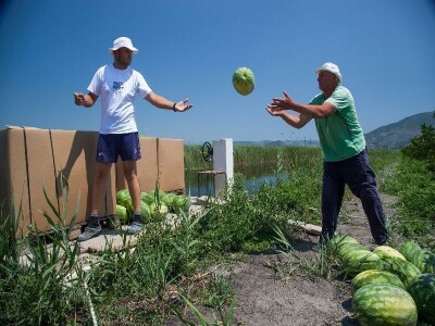 Transport neretvanskih lubenica splavom