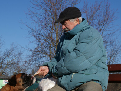 Krsto Franović i pas Zvonimira Biondića