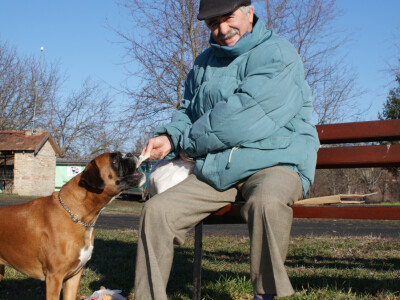 Krsto Franović i pas Zvonimira Biondića