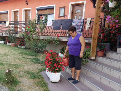 Kata vodi brigu i o cvijeću