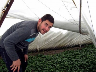 Milan Raketić u porušenom plasteniku u kome je bio spanać