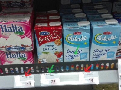 Mlijeko i mliječni proizvodi označeni u trgovinama