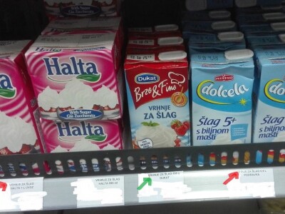 Mlijeko i mliječni proizvodi označeni u trgovinama