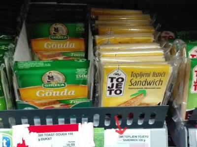 Mlijeko i mliječni proizvodi označeni u trgovinama