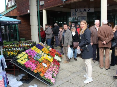 Ponuda cvijeća na ulasku u zatvoreni dio sajma Ponuda cvijeća na ulasku u zatvoreni dio sajma