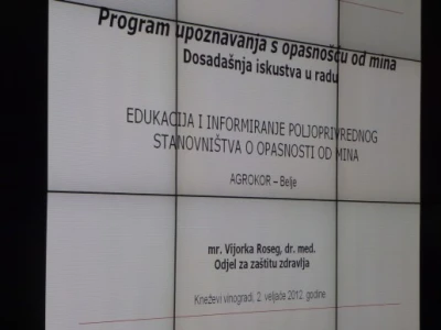 Edukacija u svrhu osobne zaštite od minske opasnosti za poljoprivrednike