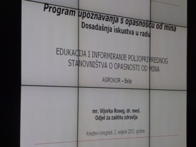 Edukacija u svrhu osobne zaštite od minske opasnosti za poljoprivrednike