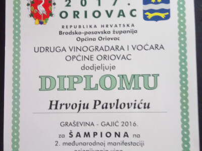 Šampionska graševina na Orioviti