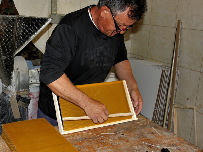 Umetanje armiranih satnih osnova u okvire