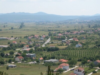 Pogled na Rančićevu plantažu badema Ranč u Brnazama kod Sinja Pogled na Rančićevu plantažu badema Ranč u Brnazama kod Sinja
