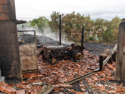 Požar na imanju porodice Jovanović u selu Cerovac