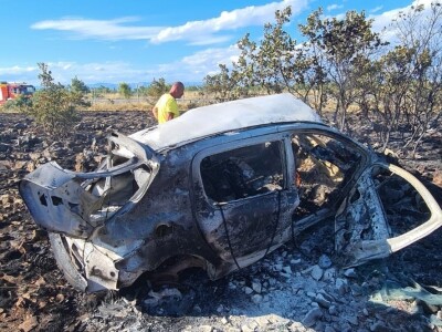 Požar u masliniku zbog nesreće na autocesti