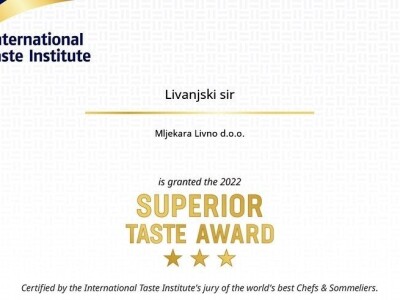 Prestižna svjetska nagrada za Livanjski sir - tri zlatne zvjezdice Prestižna svjetska nagrada za Livanjski sir - tri zlatne zvjezdice