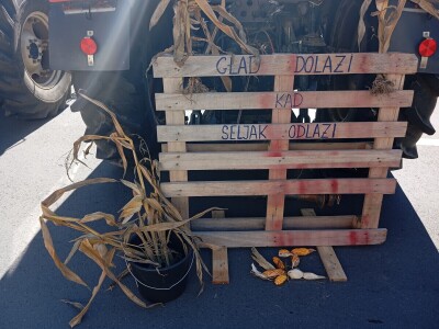 Protest ispred zgrade Banovine u Novom Sadu