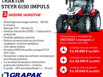 Steyr traktori na lageru - financiranje