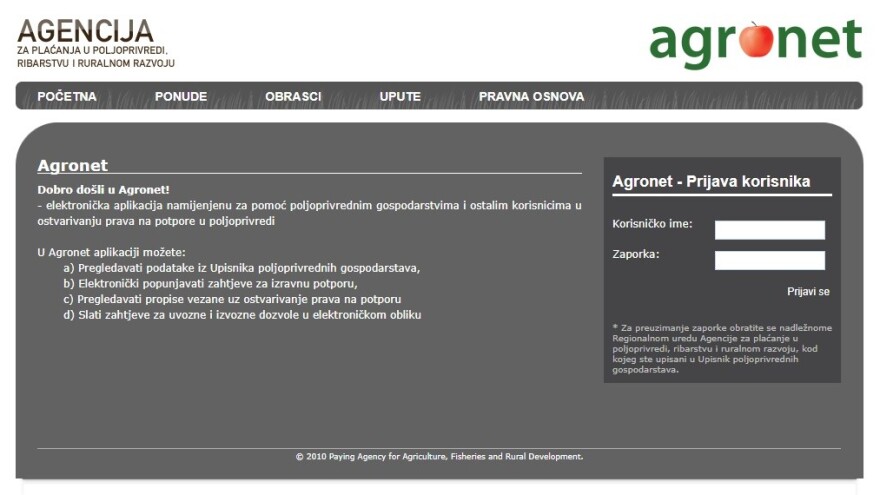 Imate poteškoća pri pristupu AGRONET-u? Pročitajte upute APPRRR-a!