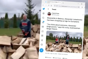 Lukašenko cijepa drva - "pomaže" evropskoj braći