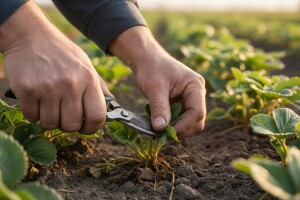 Čišćenje zasada jagode tokom proljeća