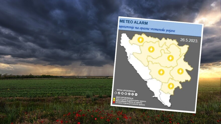 Izdato narandžasto upozorenje zbog jakih lokalnih pljuskova