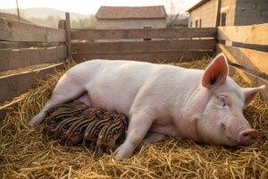 Domaća krmača oprasila 10 divljih prasića!