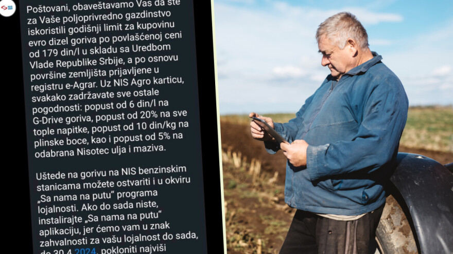 Poruka NIS-a poljoprivrednicima - nema više povlašćenog goriva?