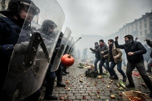 Grčki poljoprivrednici jure policiju!