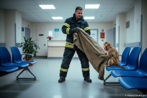 Halo vatrogasci, neki majmun je viđen u krugu bolnice!