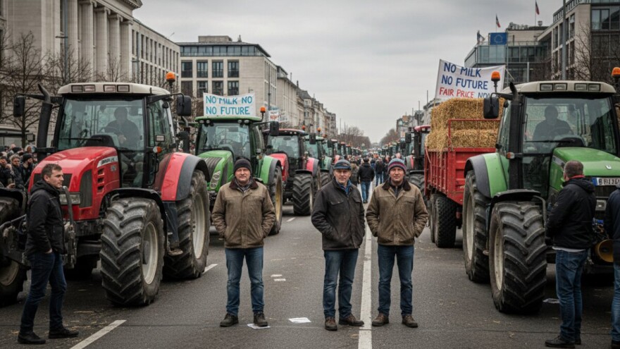 I naši mljekari prosvjeduju u Bruxellesu