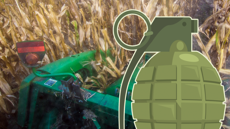 U usjev podmetnute bombe, kombajn pri žetvi aktivirao eksploziju!