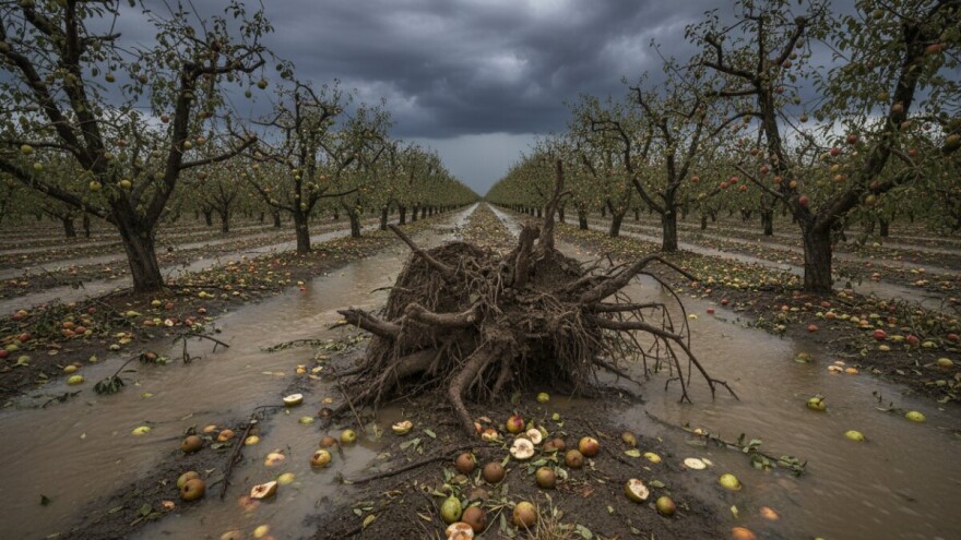 Iščupano 15 stabala, plodovi plivali u vodi