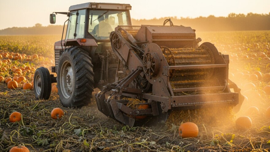 Kombajn za branje tikvi