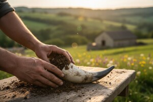 Kompost iz roga, pripravci iz kravlje lubanje?
