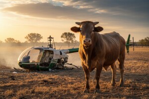 Krava 1 - helikopter 0!