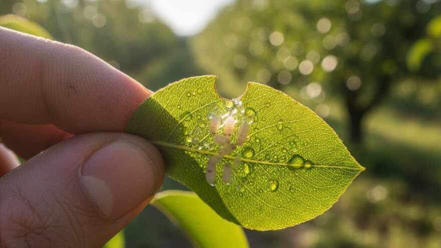 Kruškine buhe ličinke odlažu na naličje listova