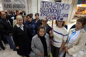 Prosvjed kumica na tržnici Dolac