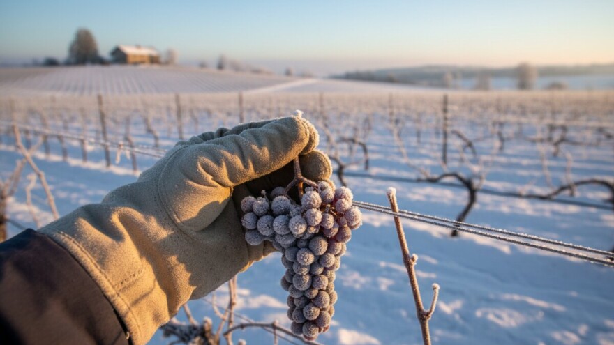 Ledena berba u kutjevačkom vinogorju